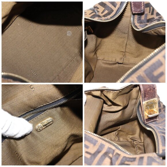 FENDI Zucca Canvas Vanity Bag Black Brown Auth 147545 - Picture 15 of 16